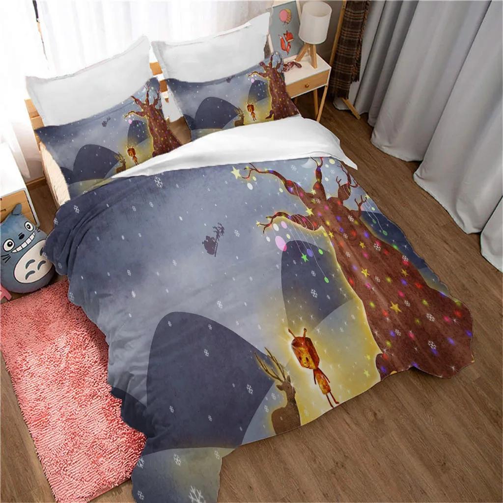 Пододеяльник Олень Кинг/Квин Сайз, дикая природа Олени Огонь Принт Постельное белье Набор Для Подростков Взрослых Мужчин, Коричневый Лось Животное Пододеяльник