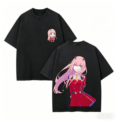 DARLING in the FRANXX Зеро Ту Аниме Фанаты Стирка Футболка ВсеСезонное ВысокоеКачество Персонализированная Одежда БольшойРазмер Унисекс Футболка