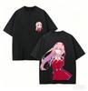 DARLING in the FRANXX Зеро Ту Аниме Фанаты Стирка Футболка Всесезонная Высококачественная Персонализированная Одежда Большой Размер Унисекс Футболка