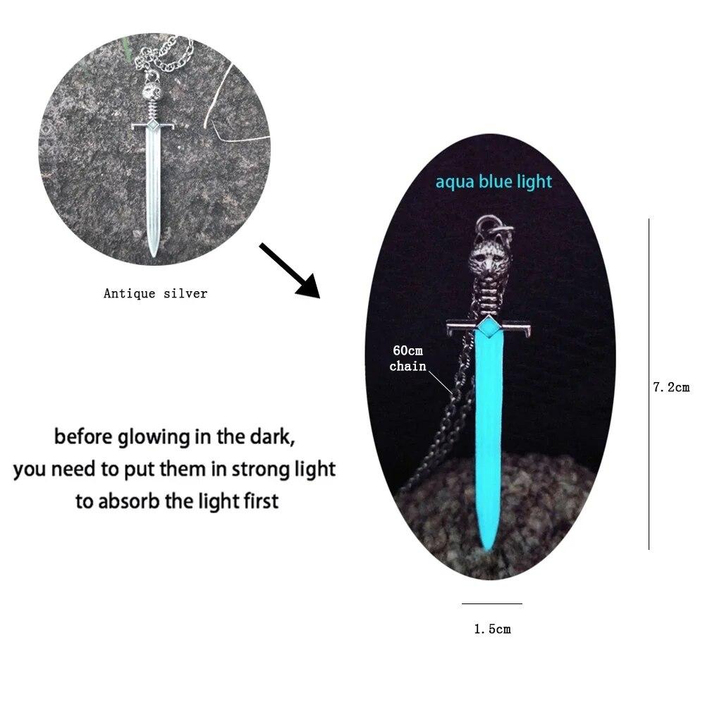 Светящееся ожерелье с драконом, светящаяся ночная флуоресценция, антикварное винтажное светящееся в темноте для мужчин и женщин, подарок для вечеринки, Дня Хэллоуина, клуба