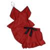 Women's Silky Satin Cami Sleepwear Set Shorts & Tank Top Summer Pajamas Homewear 2-Piece
