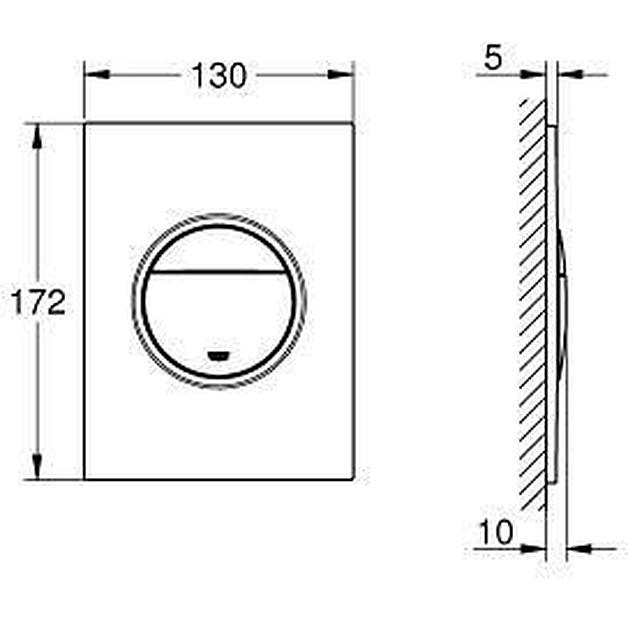 Клавиша смыва Grohe Nova Cosmopolitan S hard graphite 37601A00