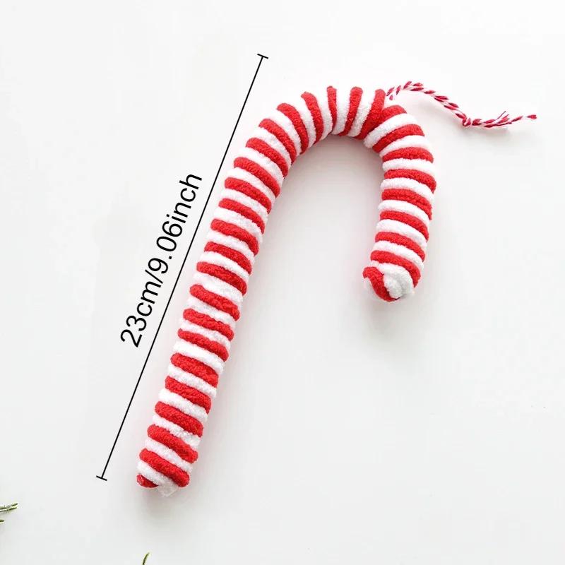 2025 New Christmas Candy Canes Tree Hanging Ornaments Large Candy Cane Lollipop Rustic Christmas Decor Peppermint Xmas Decor