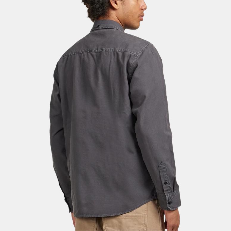 Carhartt WIP Рубашка Bolton Однотонная На пуговицах С воротником Длинный рукав Мужские рубашки Графит I030238-87-GD