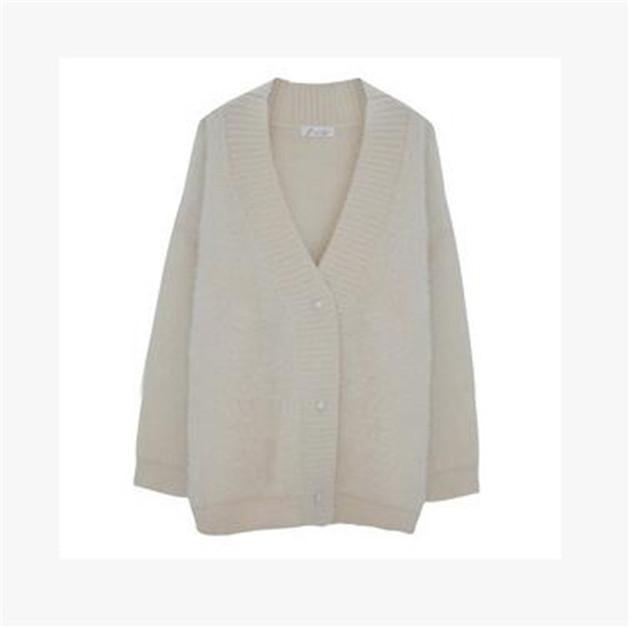 Кардиган средней длины из мягкого мохера и норки, бархатный свитер, женский осенне-зимний новый свободный вязаный верх с v-образным вырезом, очень сказочное верхнее пальто