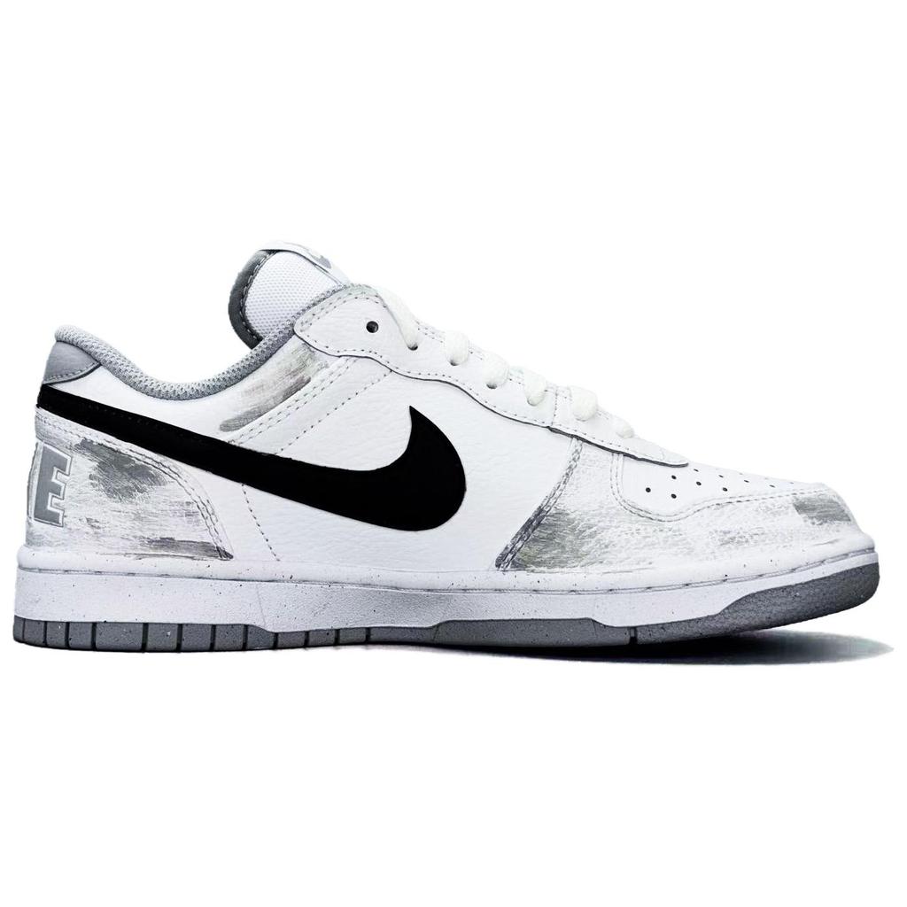 Nike Big Steed Abrasion Resistant Breathable Low top Skateboard Shoes Unisex Gray White 355152-106(Team1497-)