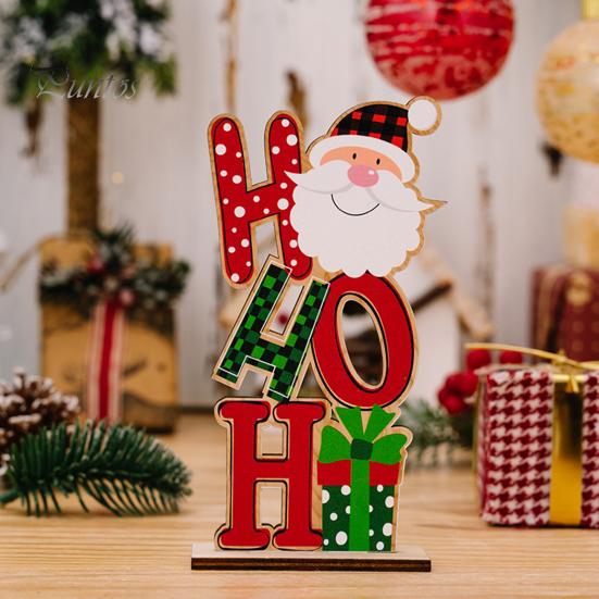 Рождественские настольные деревянные украшения Санта-Клаус Снеговик Гном Красочные буквы Многоразовые твердые деревянные праздничные украшения для стола Праздничные принадлежности Подарок