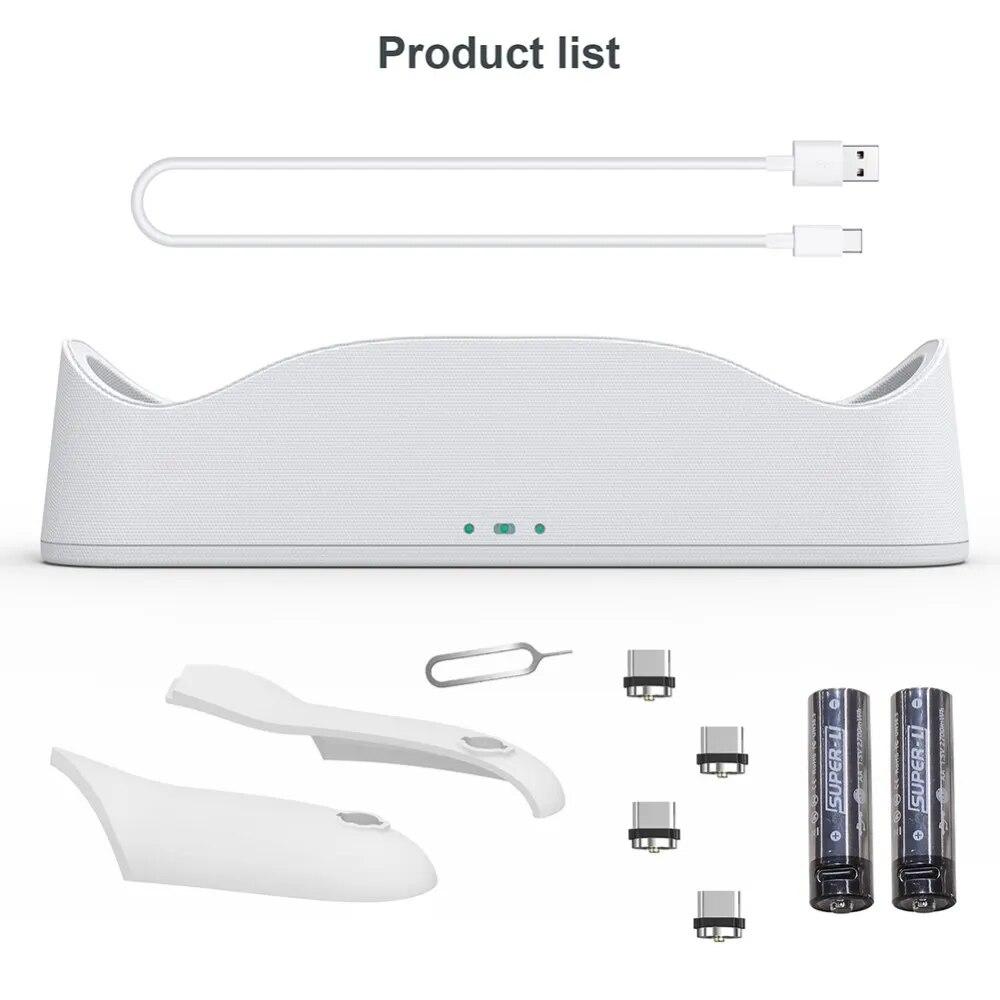 1800mAh Charging Dock Set for Oculus Quest 2, Headset Stand And Controller Mount, 2 Rechargeable Batteries, Magnetic Cable