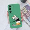 Case For Samsung Galaxy S22 S23+ S20 S21 Plus Ultra S 20 21 Cute Cat Owl Pattern Protective Liquid Square Silicone Case Bumpers For Samsung S23 Fundas