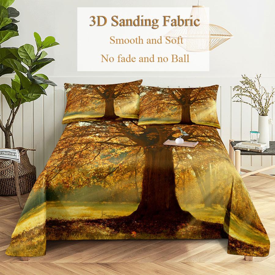 Comforter Scene Bed Sheet And Bedding Linens Queen King Double Size 220X240 Trees For Bedroom Soft Twin Full Single