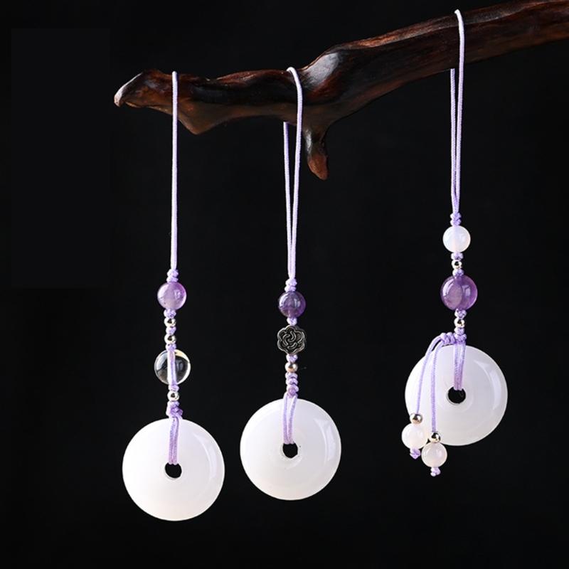 Винтажный кулон-пряжка из белого нефрита, цепочка для телефона, аксессуар, брелок в китайском стиле, уникальный подарок для женщин, девушек