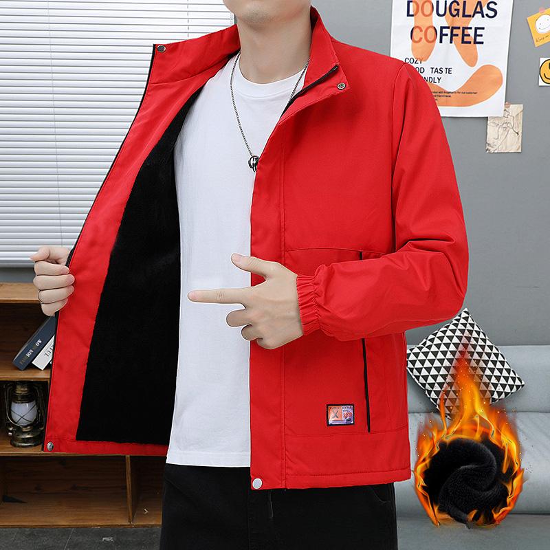 Верхняя одежда Куртка с воротником-стойкой Бейсбольный костюм Утепленная куртка Мужская осенне-зимняя повседневная куртка с хлопковой подкладкой