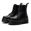 Британские панк-ботинки мотоциклетного стиля с 8 отверстиями: Двухсторонние ботинки на массивной платформе с передней молнией - Модные унисекс всесезонные ботинки для
