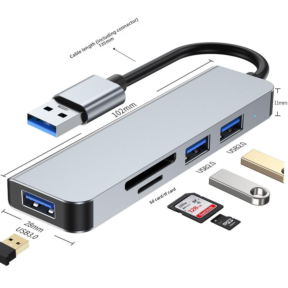 Адаптер-хаб Type C на USB 3.0 для ноутбука MacBook, расширение на 4 порта, высокоскоростная передача данных, разветвитель