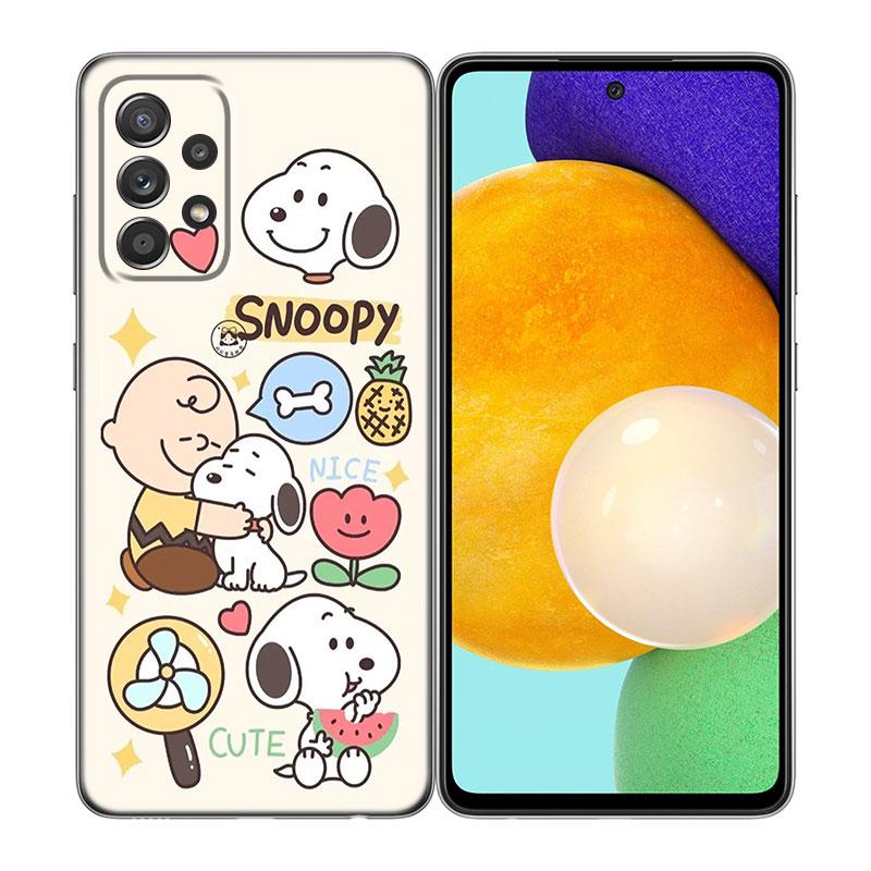 Cartoon Kawaii Snoopy Phone Case For Samsung A13 A22 A24 A32 A23 A25 A34 A35 A52S A53 A54 A55 A73 5G A12 A14 A15 A31 A33 A50 A51