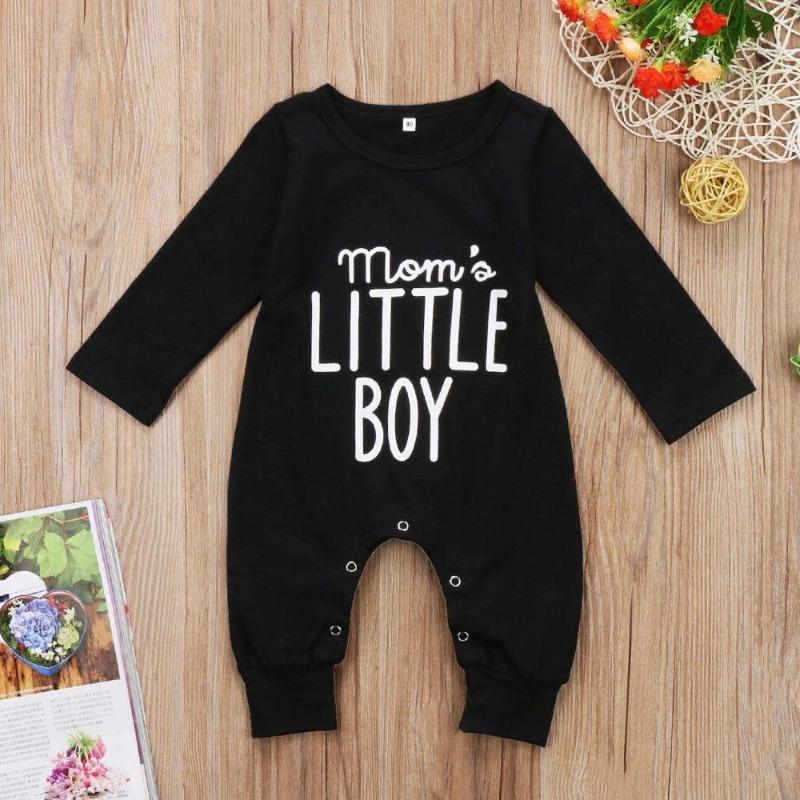 Fashion Newborn Toddler Infant Baby Boys Romper Long Sleeve Jumpsuit Playsuit Little Boy Outfits Black Clothes