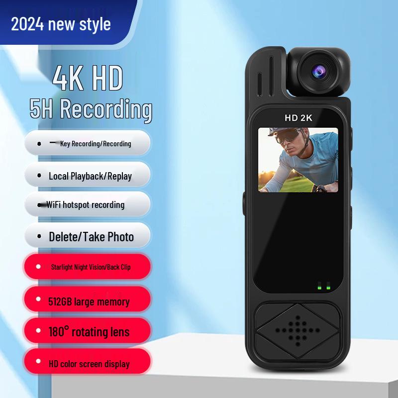Y9 HD Portable Recorder with Screen, Back Clip, and Infrared Night Vision Camera