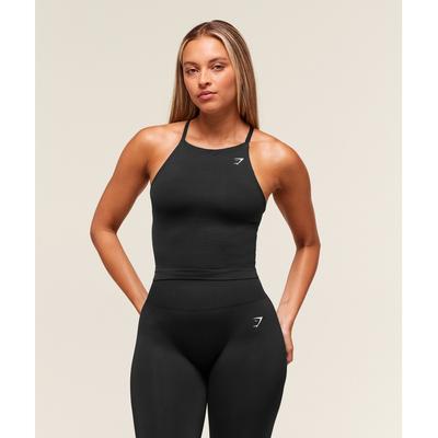 Повседневный бесшовный топ-майка с встроенным бюстгальтером Черный B4c6f Bb2j