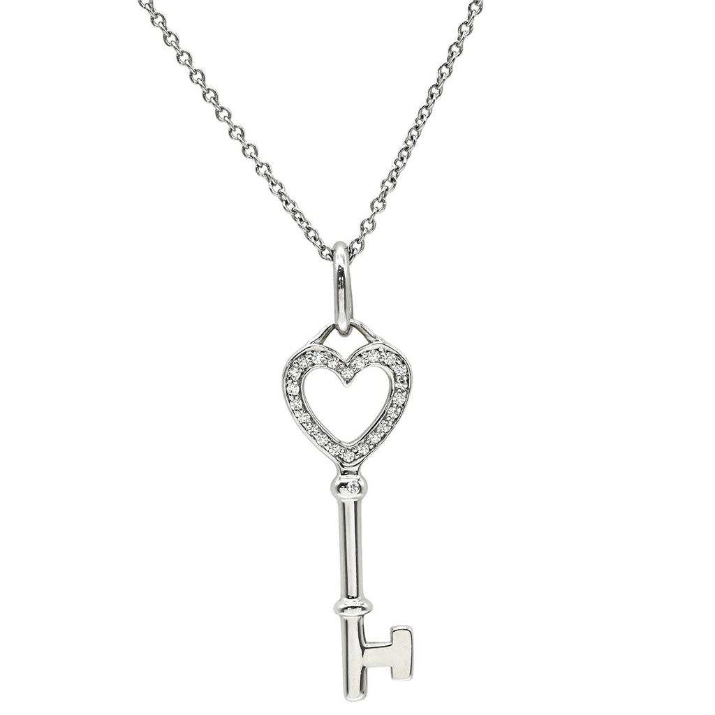 Tiffany & Co - Key Heart keyNecklace K18WG/diamond Array