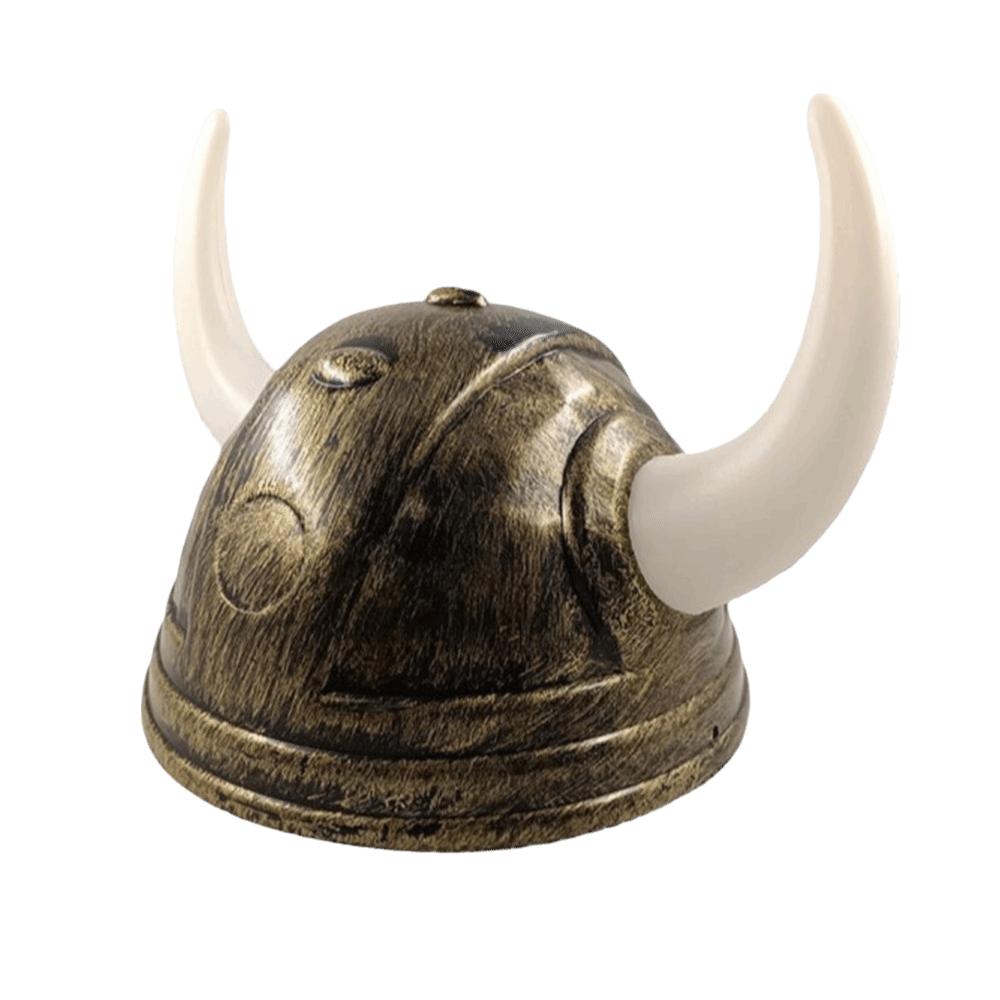 Antiqued Viking Horn Hat Helmet Plastic Bull Horn Headgear Men Women