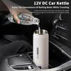 Travel Electric Kettle, 500mL Portable Electric Kettle for 12V Cars, Mini Stainless Steel Water