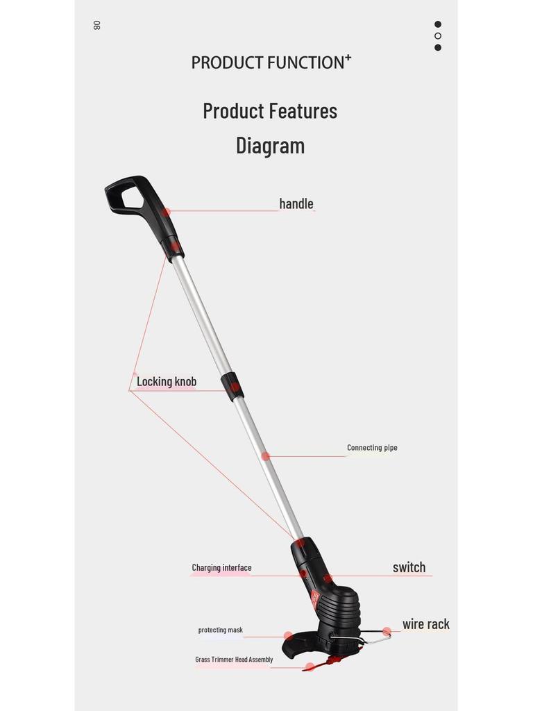 Перезаряжаемая ручная электрическая газонокосилка и садовый триммер
