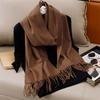 New Winer Warm Cashmere Scarf for Women Fashion Solid Thick Blanket Pashmina Shawl Wrap Female Bufanda Echarpe Foulard