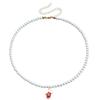 Cartoon Christmas Necklace Clavicle Chain Cartoon Pendant Choker Vintage Pearl Chain  Girl