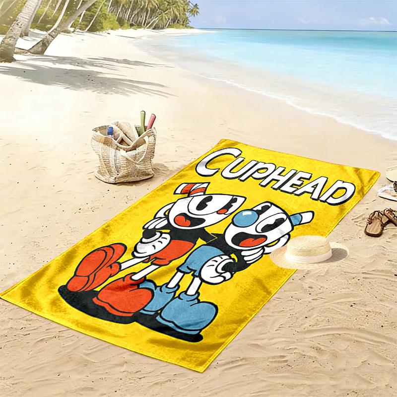 Cuphead poster Beach Towel, Large Soft Quick Dry Towel for Beach Camping Swimming