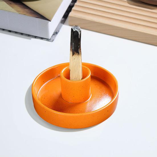 Горелка, держатель для ароматических палочек, керамическая чаша ручной работы с улавливателем золы, прочный уникальный дизайн, прочный поднос для благовоний