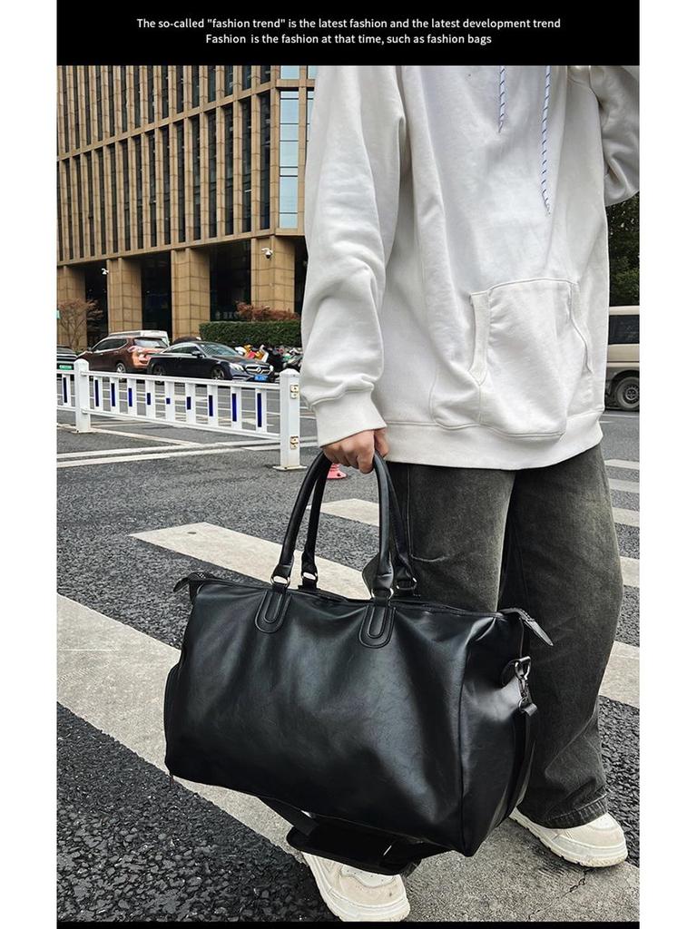 Ruiying Ретро Водонепроницаемая Унисекс Дорожная Сумка из ПУ Кожи - Большая Вместимость для Спортзала и Ручная Кладь для Самолета