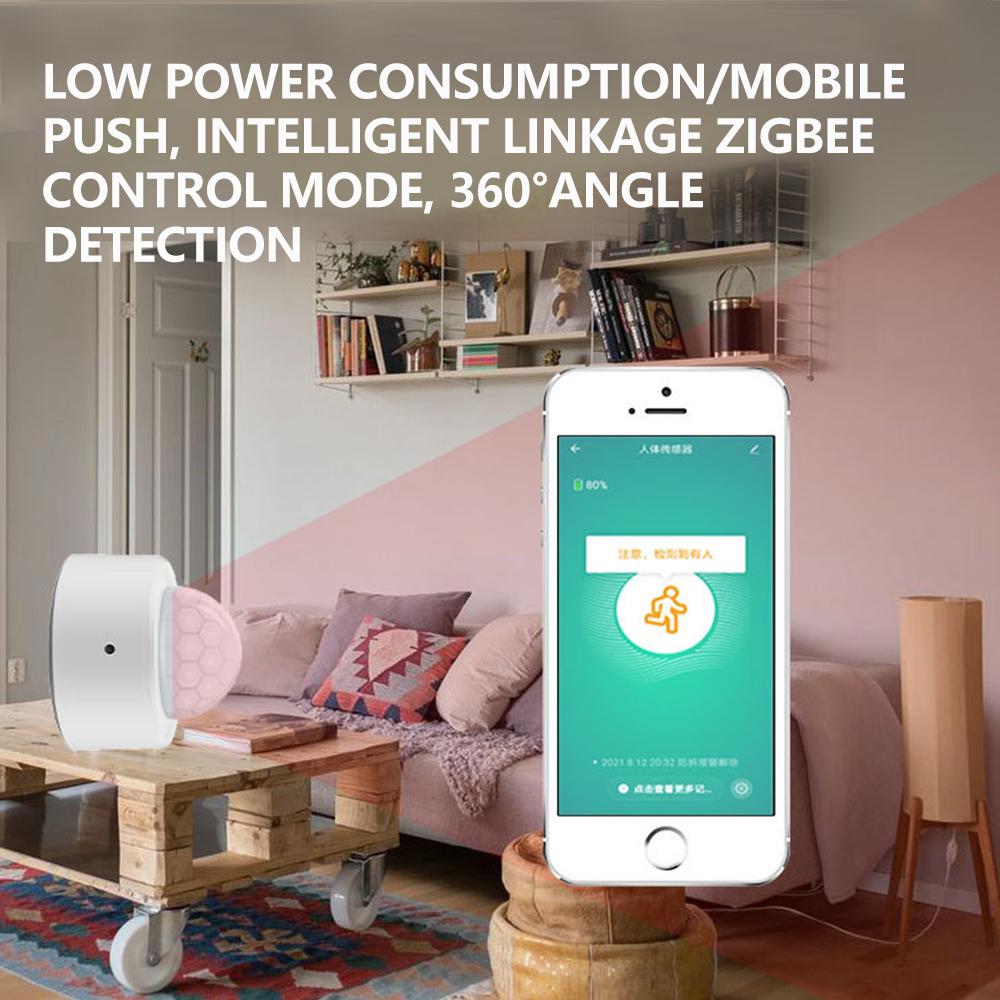 Zigbee Motion Sensor Infrared Detector Smart Home PIR Security with High Sensitivity for Indoor Outdoor Use