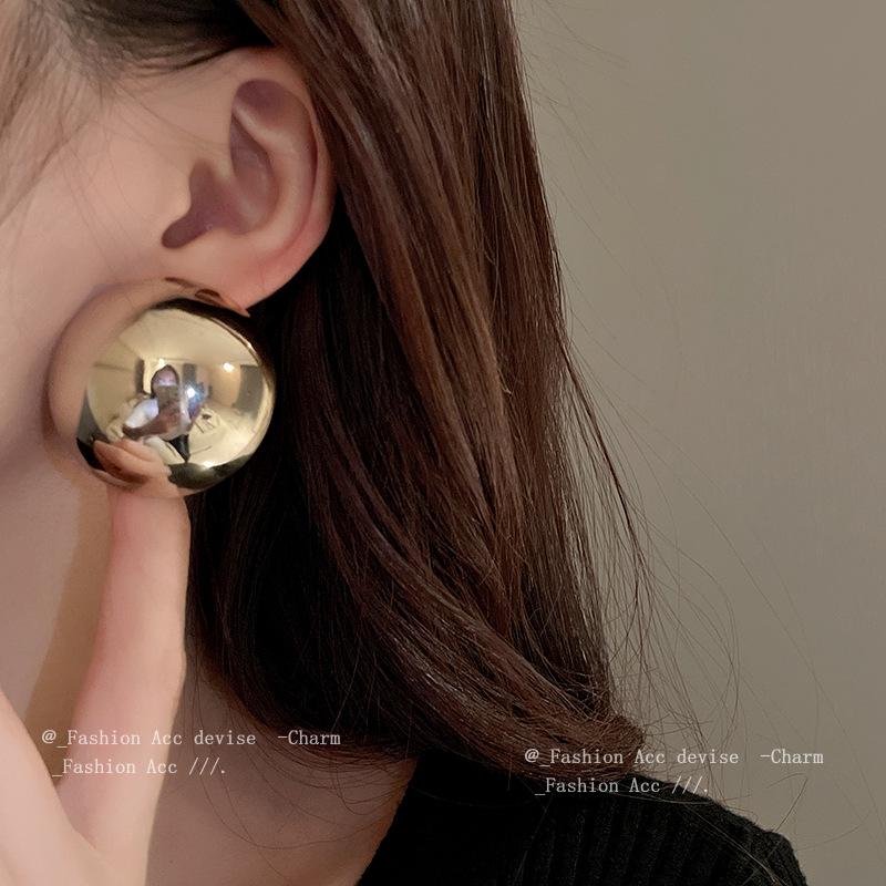 Металлические серьги-полукольца 'Серебряная игла' - Европейский и американский преувеличенный стиль, модные гвоздики для женщин