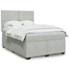 VidaXL Slatted Bed Base and Mattress Light Grey 160x200cm Velvet, Bed, Platform Bed, Panel Bed, Furniture of 3293248