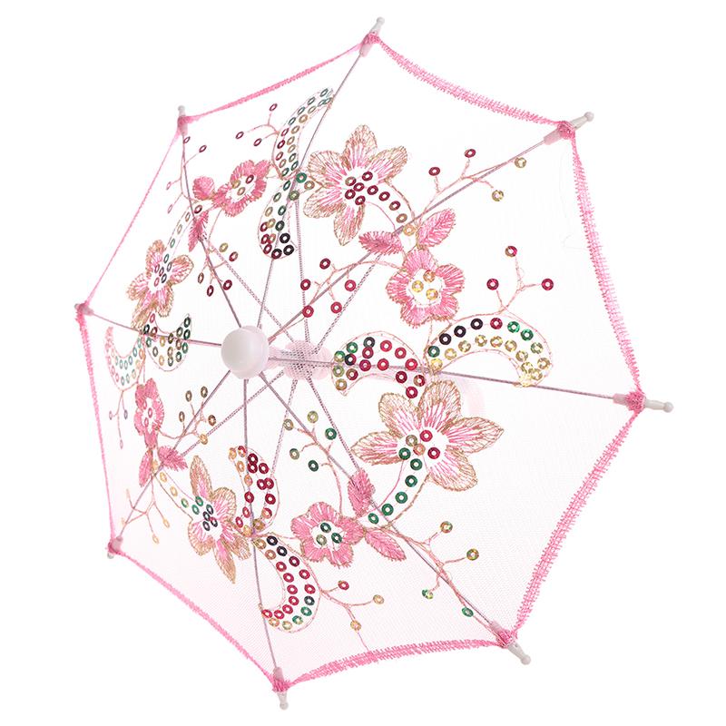 Lace Sequin Embroidery Lace Umbrella Children Dance Craft Mini Umbrella Performance Props
