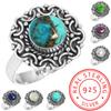 Кольцо из стерлингового серебра 925 пробы с драгоценными камнями, ручная работа, рождественский подарок, синий, зеленый, фиолетовый, медный, бирюзовый, жемчужный, лазурит, перламутровый костюм