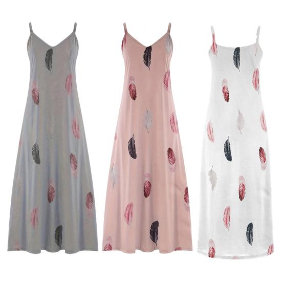 Летнее женское платье на бретельках в стиле ретро контрастного цвета с перьями свободное V-образным вырезом без рукавов в богемном стиле трапециевидной формы длиной до щиколотки отпуск макси-платье