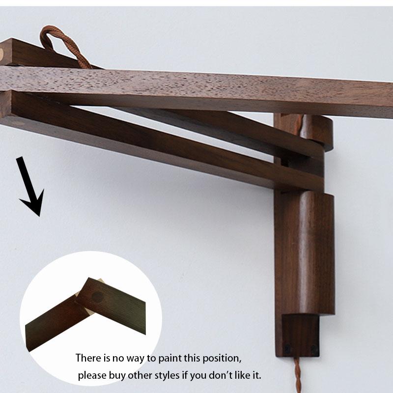 Retro Folding Walnut Color Wall Lamp Japanese Study Living Room Bedroom Bedside Lamp Tea Room Homestaynostalgic Coffee Shop Lamp