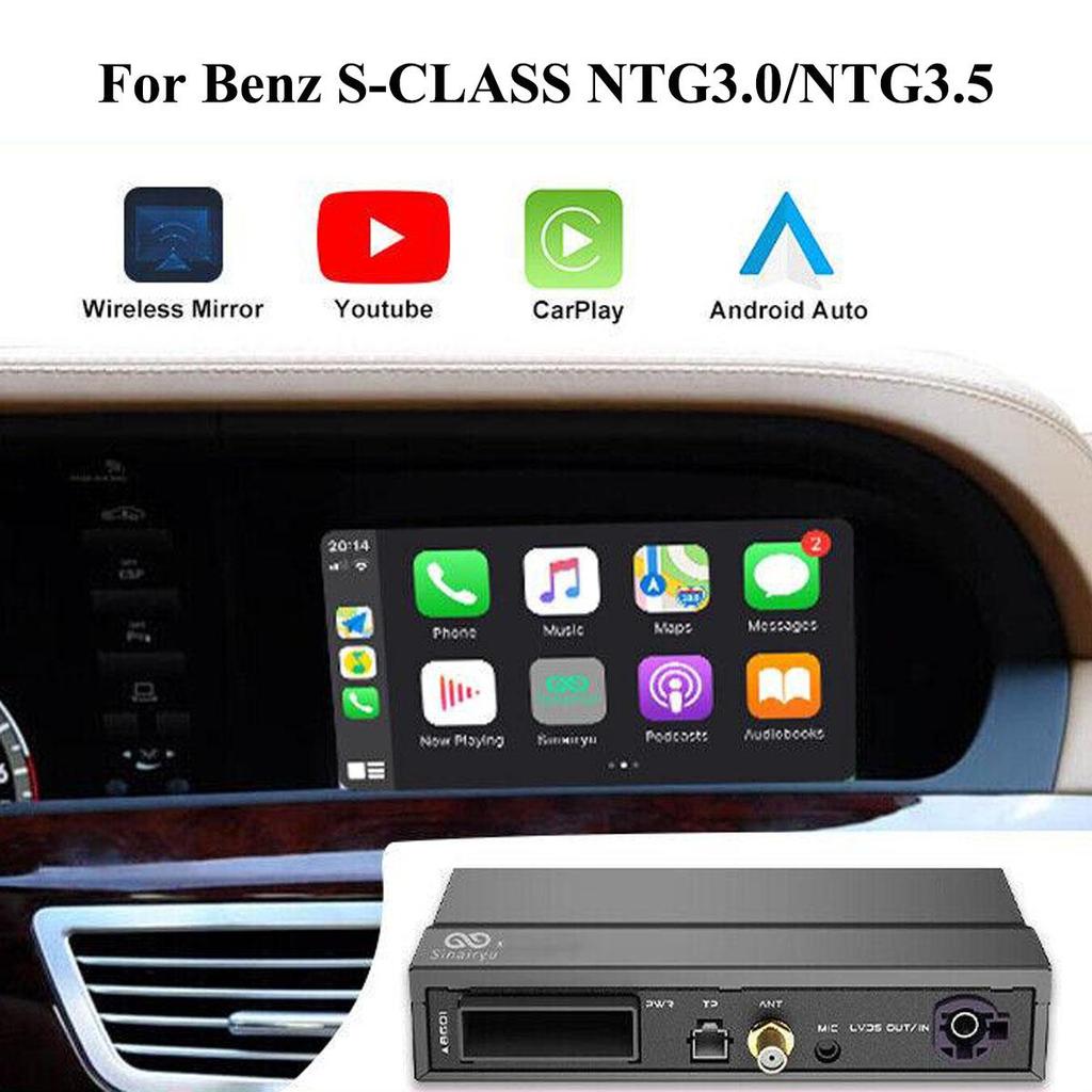 Sinairyu Беспроводной Apple CarPlay Android Auto совместим с Mercedes Benz S-Class W221 2006-2013 NTG3.0/3.5 Mirror-Link