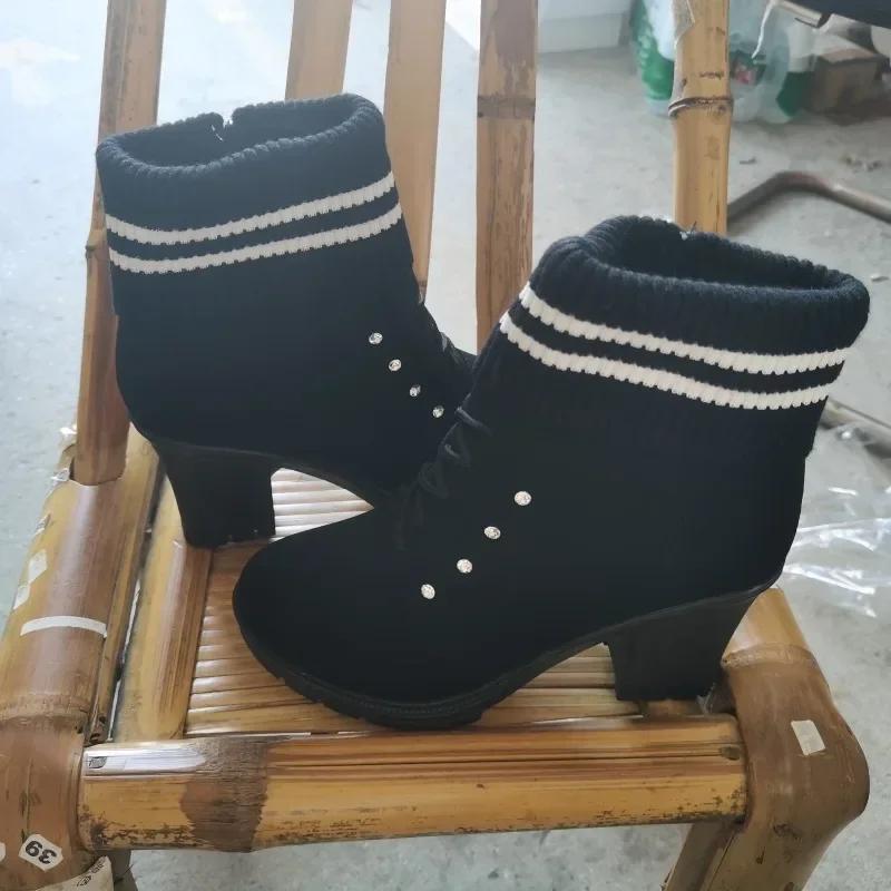2024 Горячие Женские Зимние Снежные Ботинки Сохраняют Тепло Ботинки Плюшевые Ботильоны Снежные Рабочие Ботинки Женские Уличные Снежные Ботинки