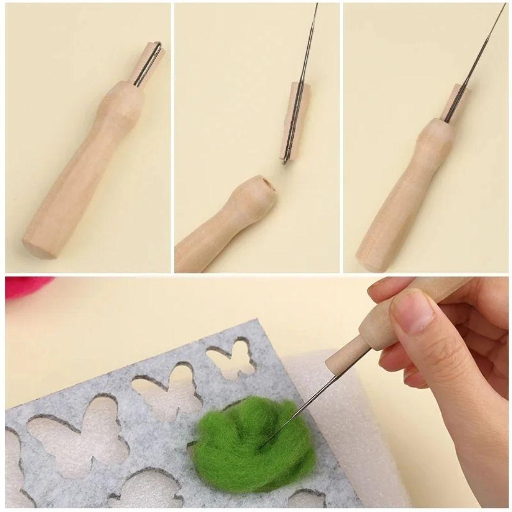 34Pcs/Set Creative Felting Needles with Bottle Felting Starter Kit Fabric Materials Accessories