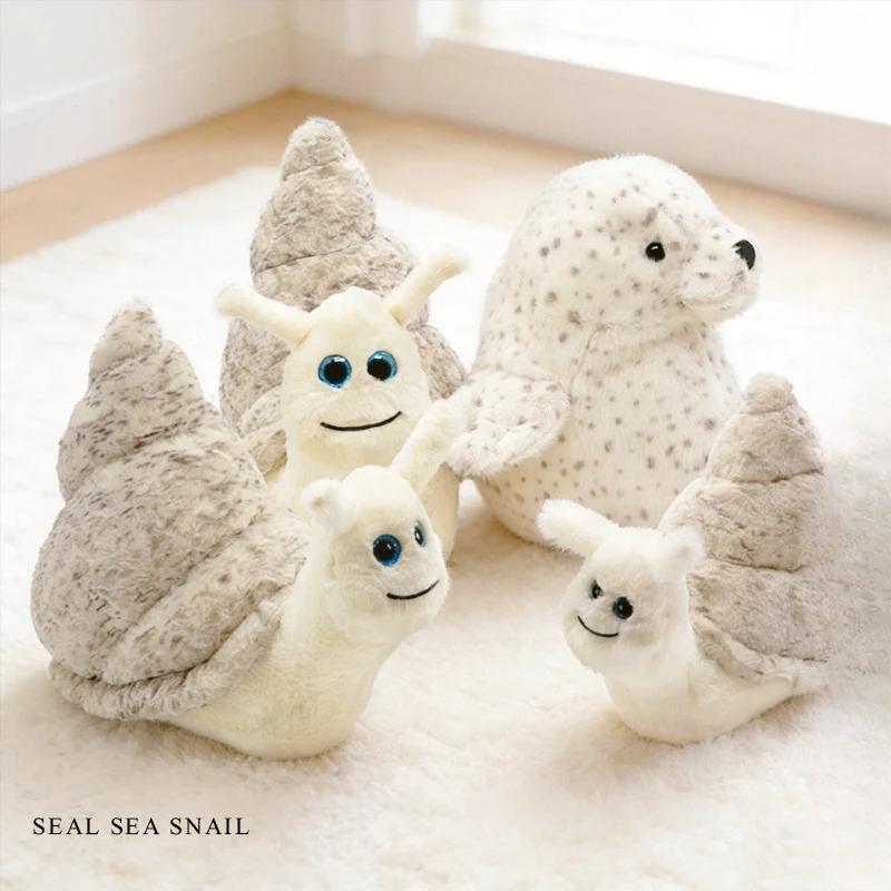 Cute Seal Snail Plush Toy Stuffed Doll Cartoon Animal Conch Birthday Gift Christmas Present