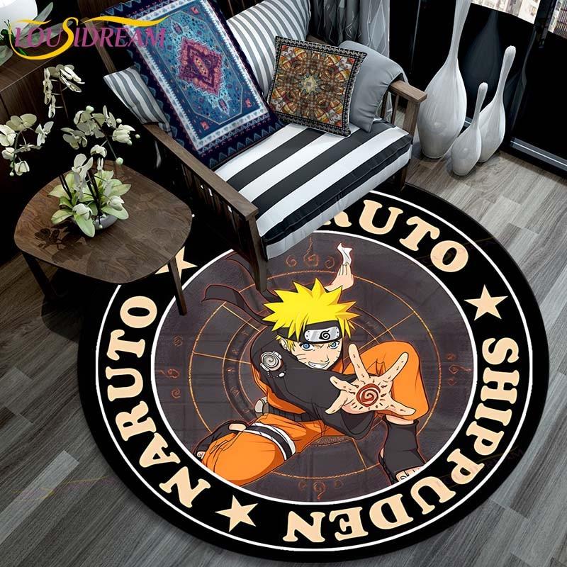 Ковер для гостиной, детские круглые коврики с рисунком Наруто с 3D рисунком для журнального столика, домашний детский напольный ковер, противоскользящий