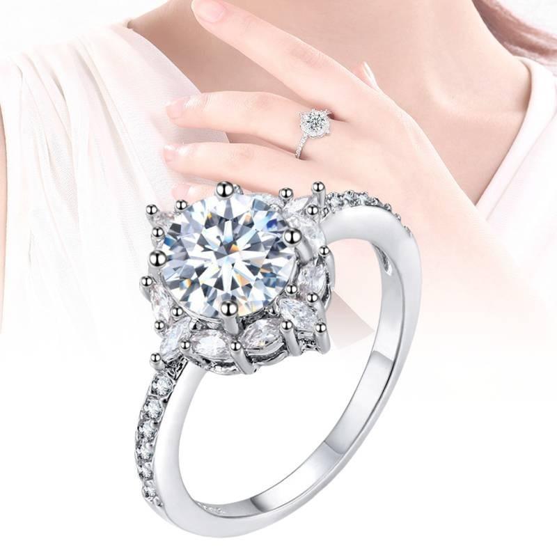 Роскошное кольцо из латуни и белой стали, потрясающее украшение в европейском стиле