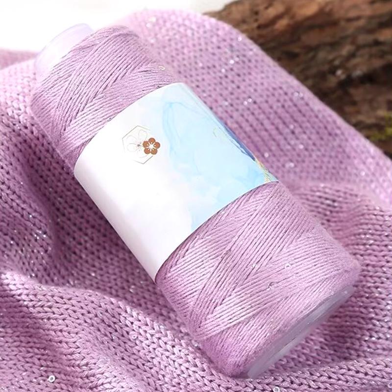 1 шт. Пряжа ручной вязки для подарка, сделай сам, блестящая шелковая нить с пайетками, пряжа из чистого хлопка и натурального шелка ручной работы, вязальная пряжа с серебряной нитью