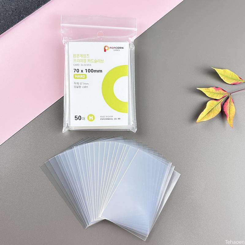 50 шт. конвертов для карточек из Кореи, прозрачные, бескислотные, без CPP, жесткие, 3-дюймовые, фотопленка, переплет, оригинальный держатель для фотокарточек, плоский держатель для карточек