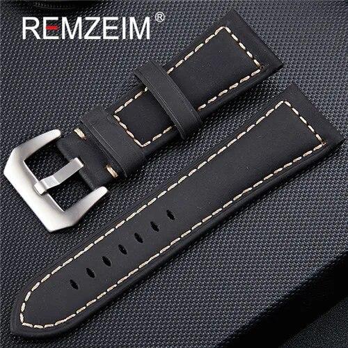 Handmade 4 Color Watch Accessories Vintage Genuine Crazy Horse Leather 20mm 22mm 24mm 26mm Watchband Watch Strap & Watch Band