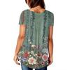 Women Tunic Tops Dressy Casual Summer Short Sleeve Shirts Loose Fit Pleated Boho Top