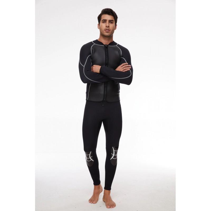 3mm Full Wetsuit Set Men Diving Snorkeling Surfing Jet Ski Beach Water Sports Thermal Long Pants Top
