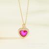 Love Necklace Women'S Light Luxury Simple Versatile Gemstone Heart Pendant Accessories